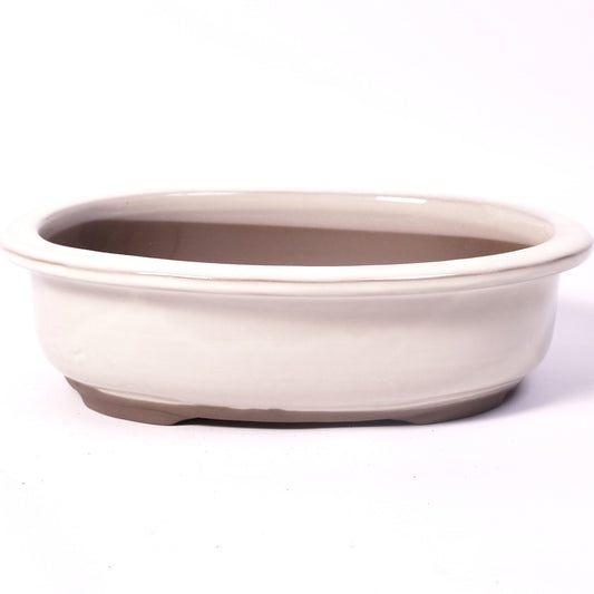Bac à bonsaï crème ovale 24 cm