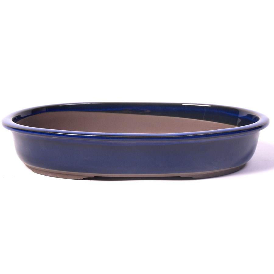Pot à bonsaï bleu ovale 28,5 cm