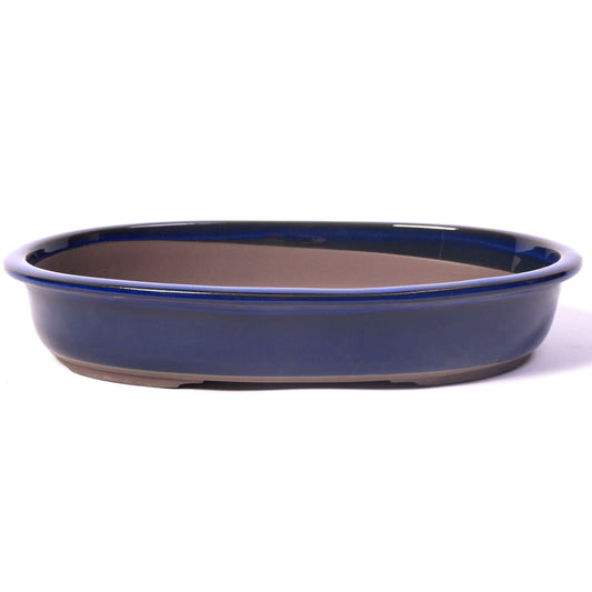 Pot à bonsaï bleu ovale 31 cm