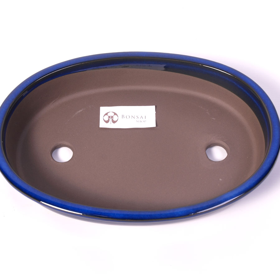 Pot à bonsaï bleu ovale 28,5 cm