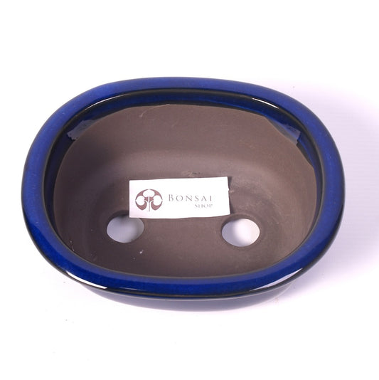 Bac à bonsaï bleu ovale 17,5 cm