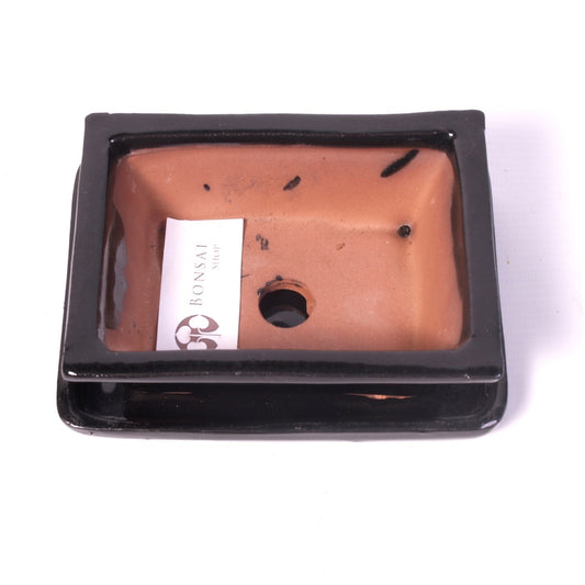 Ensemble de pots rectangulaires noir 14 cm