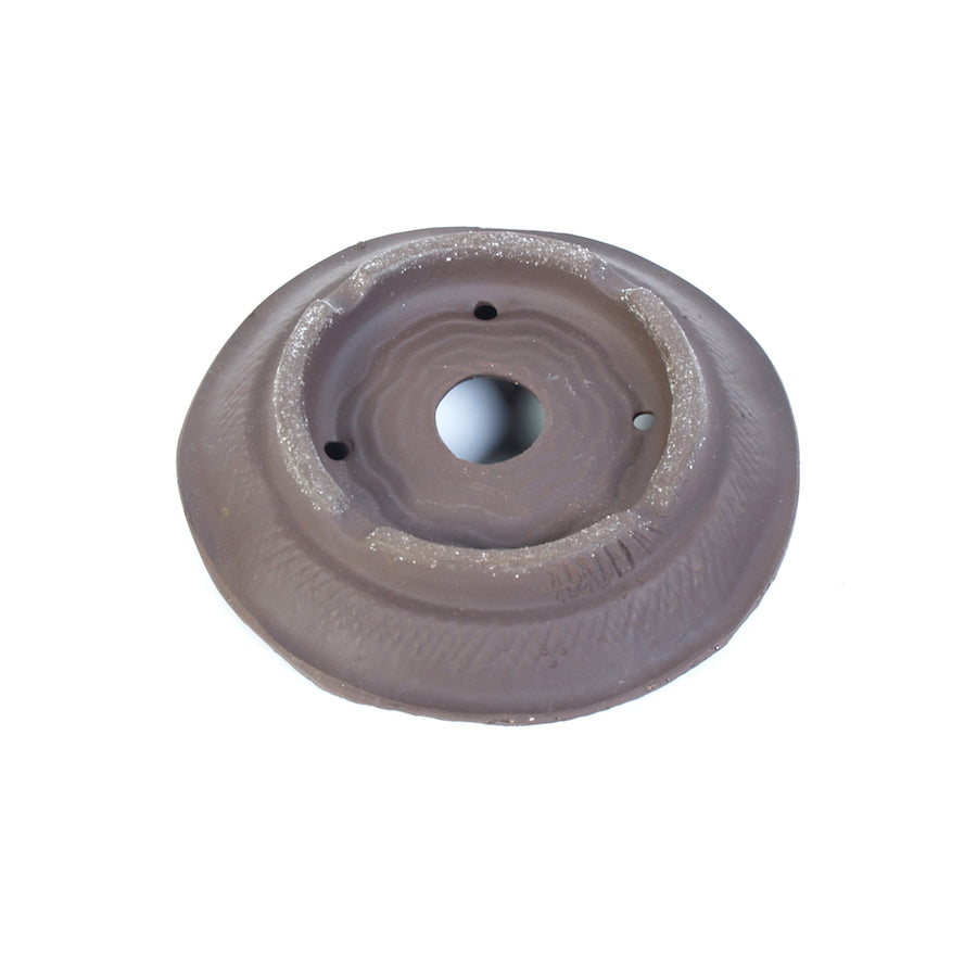 Pot à bonsaï rond brun à finition brute 19 cm