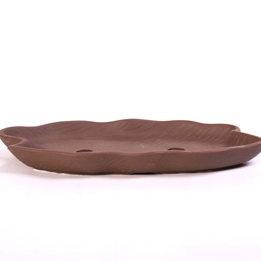 Pot à bonsaï en forme de coquillage non émaillé 34 cm