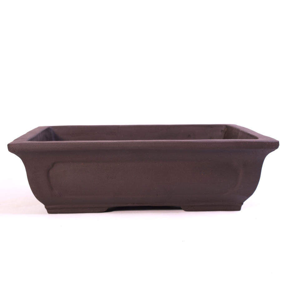 Pot à bonsaï rectangulaire non émaillé à rebord extérieur 37,5 cm